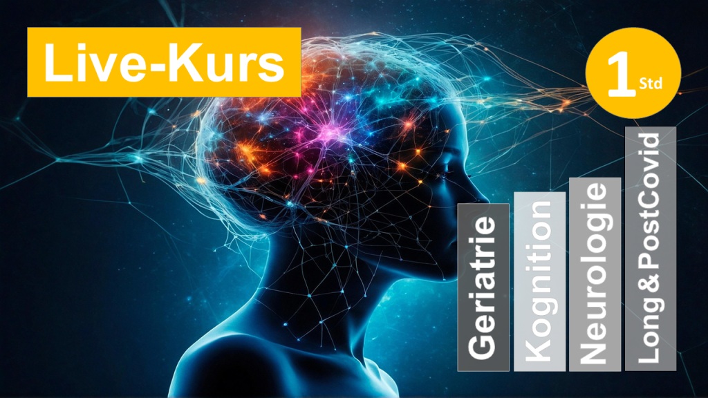 Sie sehen den Umriss eines Kopfes mit Hintergrundbeleuchtung und vernetzten Nervenzellen als Symbol zum Webseminar über kognitive Therapie bei Informationsverarbeitungsdefiziten in der NeuroReha, SchmerzReha, Orthopädie, Geriatrie in Klinik + Praxis