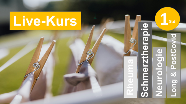 Sie sehen mit Holzwäscheklammern aufgehängte Wäscheteile als Assoziation zum Webseminar über energiesparende Alltagsgestaltung für Ergotherapie + Physiotherapie in der Reha von Fatigue + Long + Post Covid + Schmerzreha in Klinik + Praxis